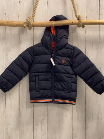 S´Oliver  Jacke  Gr. 92  blau Kapuze orange weißer Streifenbund orange Futter 