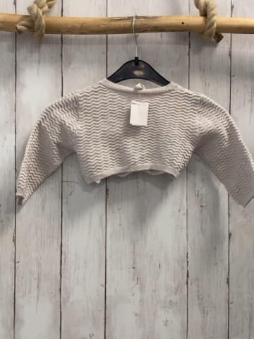 H&M  Strickjacke  Gr. 74  hellgrau silber Glitzerpunkge rosa Rosette 