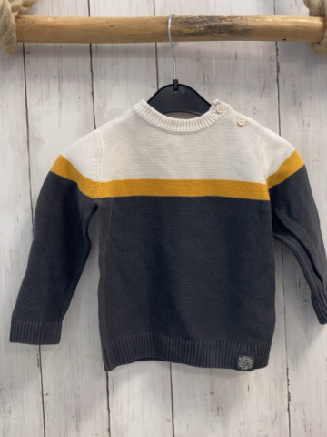   Pullover  Gr. 86  weiß mais grau Strick 