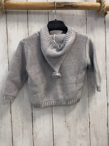 Alana  Strickjacke  Gr. 74  hellgrau Kapuze Bommel 