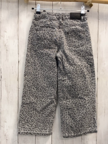 Koton Hose Gr. 110  grau Jeans weites Bein Leoprint Bund verstellbar
