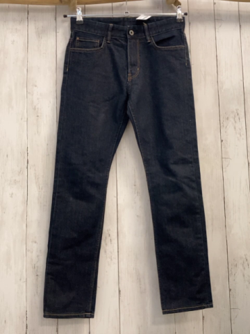 neu H&M  Hose  Gr. 152  dunkelblau Jeans orange Nähte Bund verstellbar 