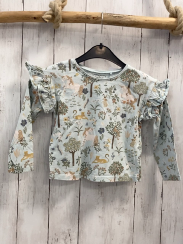 Next  Langarmshirt  Gr. 98  mint Tiere Bäume Blumen 