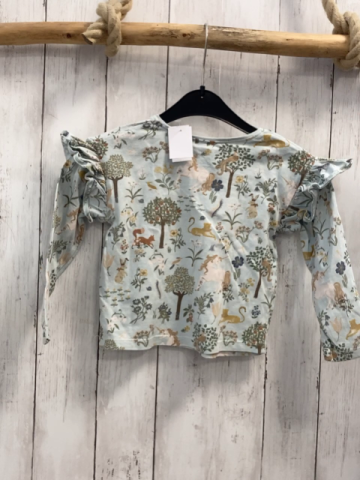 Next  Langarmshirt  Gr. 98  mint Tiere Bäume Blumen 