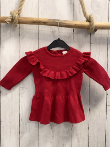 H&M  Kleid  Gr. 68  rot Strick Rüschen 