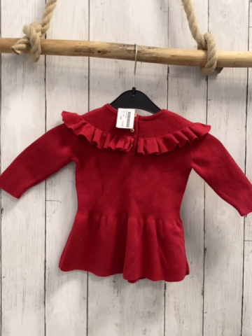 H&M  Kleid  Gr. 68  rot Strick Rüschen 