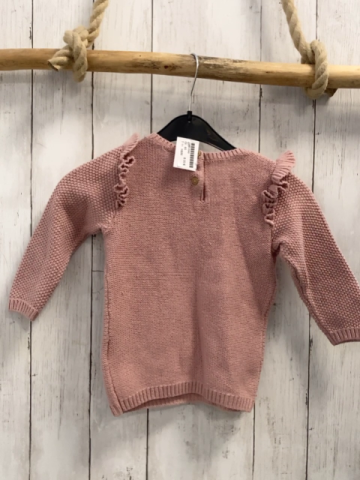 H&M  Longpulli  Gr. 80  rosa Strick Zöpfe rüschen an den Ärmeln