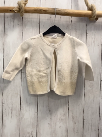 H&M  Strickjacke  Gr. 92  beige goldene Glitzerpunkte 