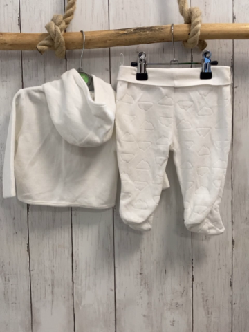2tlg  Nickyjacke + Hose  Gr. 56  weiß Kapuze Bär graue Schrift 