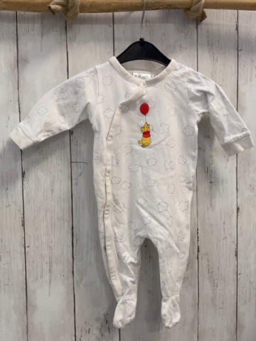 H&M Schlafanzug  Gr. 56  weiß Winnie Puuh mit Ballon Wolken