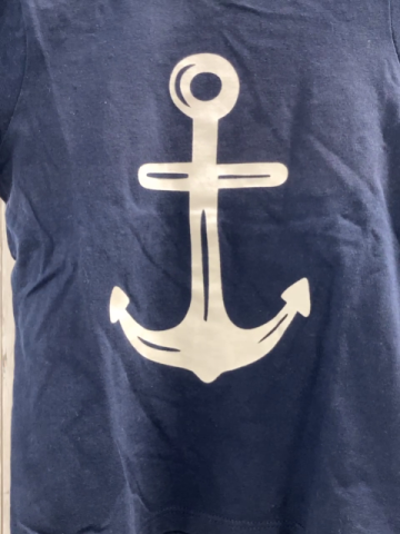 H&M T-Shirt  Gr. 80  blau weißer Anker 