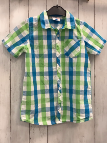   Sommerhemd  Gr. 122  helllgrün blau weiß kariert 