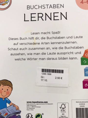   Lernbuch Buchstaben lernen 