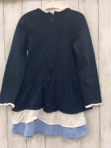 Mayoral  Kleid  Gr. 104  blau + weiß hellblauer Rüschensaum 