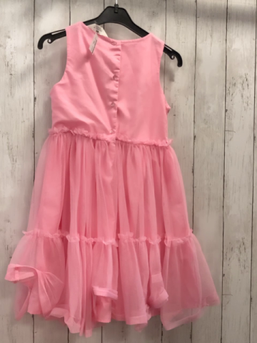 H&M  Kleid  Gr. 140  rosa zweilagig Tüllüberkleid mit Glitzerpukten 