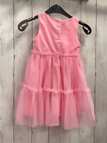 H&M  Kleid  Gr. 98  rosa zweilagig Tüllüberkleid mit Glitzer 