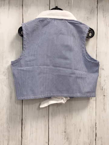   Sommerbluse  Gr. 98  blau weiße Streifen weißer Kragen Waschbär Herz