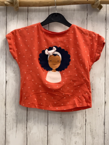 Okaidi  T-Shirt  Gr. 110  rot Mädchen mit Haarschleife 