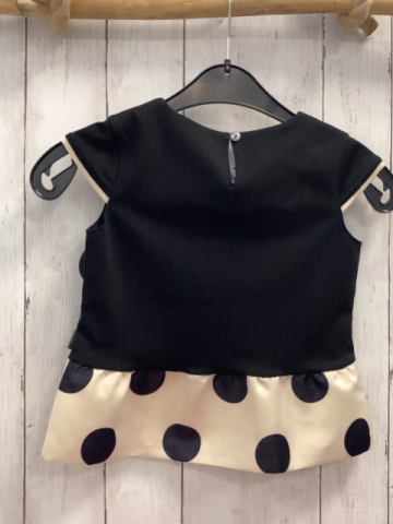 neu Boboli Sommerbluse  Gr. 122  schwarz + beige mit Kreisen + Glitzer NP 35,90€ 