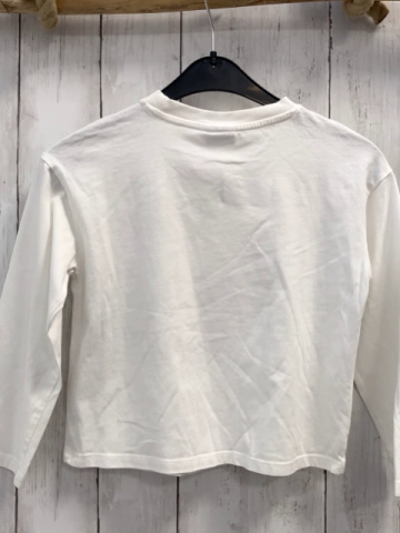 Zara  Langarmshirt  Gr. 116  weiß beige braune Bäume Schrift 