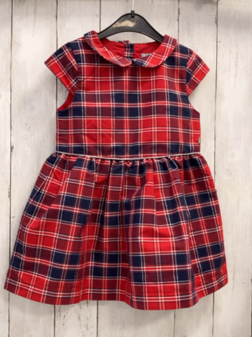 Sergent Major  Kleid  Gr. 104  rot blau weiß silber kariert 