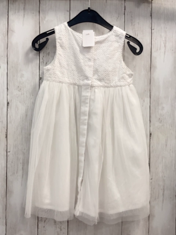 Petit Bateau Kleid  Gr. 92  weiß besticktes Oberteil Tüllrock