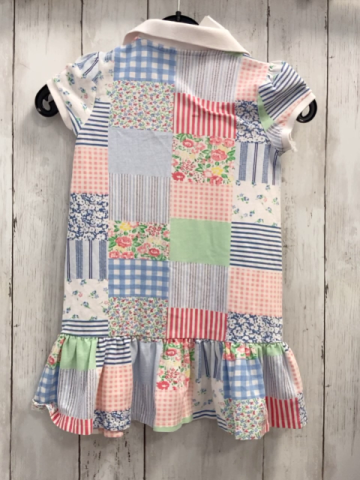 Ralph Lauren  Kleid  Gr. 104  bunte Quadrate mit Karos Streifen + Blumen weißer Kragen 