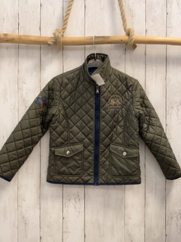 La Martina  Jacke  Gr. 110  oliv Rauten Reiter blauer Bund 