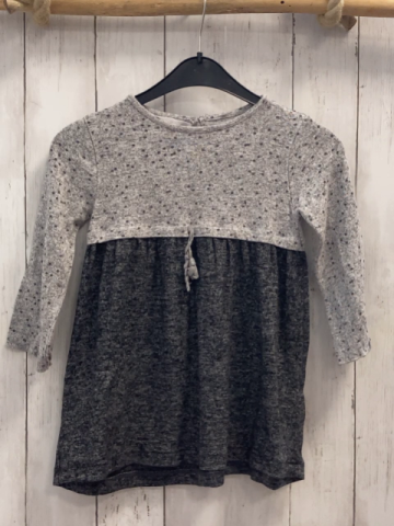 Zara  Kleid  Gr. 98  hellgrau graue Punkte + grau dunkelgrau meliert 
