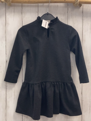 Mango  Kleid  Gr. 98  schwarz grau kariert Rüschenkragen 