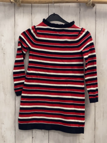 Tommy Hilfiger  Kleid  Gr. 110  schwarz rot weiße Streifen Strick 