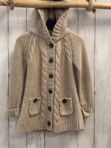Mayoral  Strickjacke  Gr. 104  beige Zöpfe Kapuze Teddyfutter 