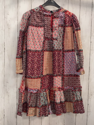 Zara  Kleid  Gr. 140  bunte Quadrate mit Blumen Punkten + Ornamentdruck 