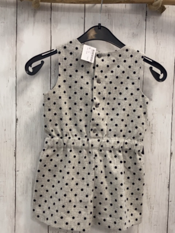 Zara  Kleid  Gr. 104  hellgrau schwarze Punkte + Schleifen 