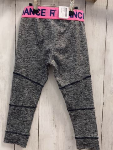 Next  Sportleggings  Gr. 104  grau meliert pink Bund mit blauer Schrift 