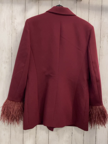 neu Zara  Blazer Gr. XL  weinrot Armelsaum aus weichen Federn NP 79,95 € 