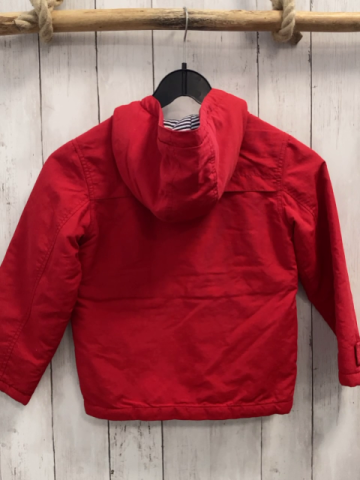 Brit Island  Jacke  Gr. 122/128  rot Kapuze blau weiß gestreiftes Futter 