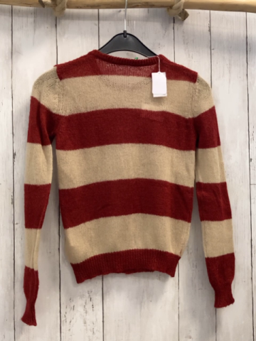 Benetton  Strickjacke  Gr. 122  rot beige Streifen 
