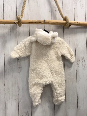 H&M Winteroverall Gr. 50  weiß Teddy Ohren