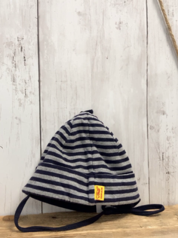 Steiff Mütze Gr. 47  blau grau gestreift