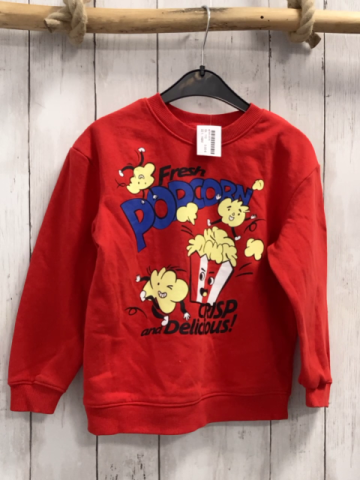 H&M  Pullover  Gr. 110  rot Popcorn Schrift 