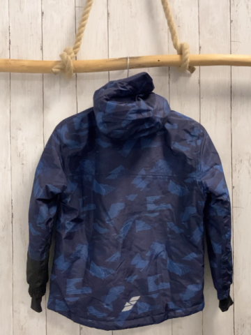 neu  Winterjacke  Gr. 122/128  dunkelblau hellblauer Druck + Futter 