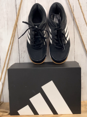 neu Adidas  Schuhe  Gr. 36 2/3   schwarz weiße Sohle + Streifen Speedcourt k
