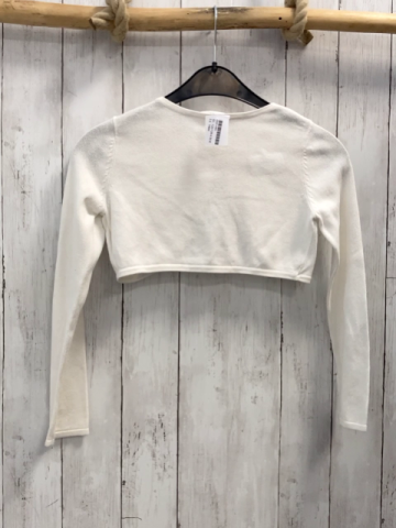 H&M  Strickjacke  Gr. 122/128  weß Blumenstickerei 