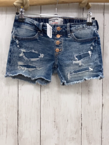 Abercrombie  Shorts  Gr. 122/128  blau jeans Fransensaum Gummizugbund 