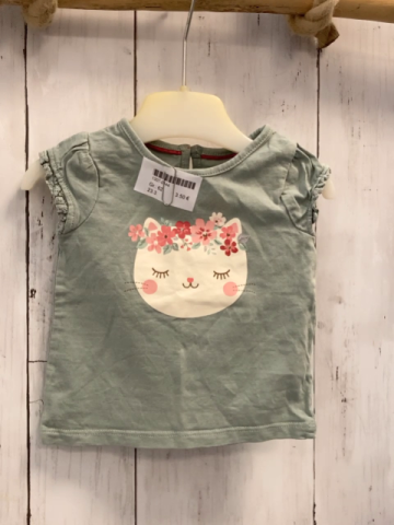  T-Shirt Gr. 62  mint Katzenkopf