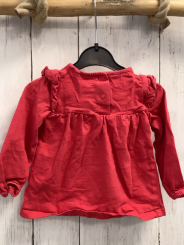  Langarmshirt Gr. 74  rot Blumen