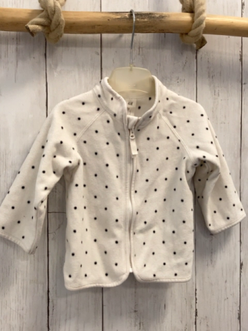 H&M Fleecejacke Gr. 68  weiß schwarze Punkte