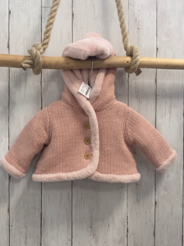 Tommy Bahama  Strickjacke  Gr. 62  heller lachston Kapuze Plüschbund + -futter 
