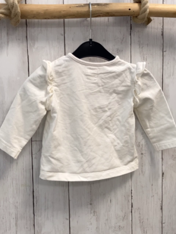   Pullover  Gr. 68  weiß Katengesicht Rüschen an den Schultern 